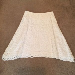 Banana Republic Crochet Midi Skirt in White
